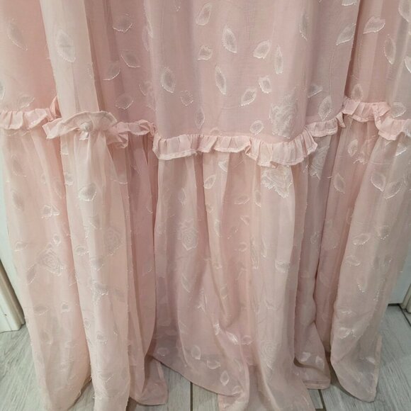 Lulus Pastel Pink Puff Sleeve Maxi Dress 1X | Romantic Vibes - Picture 5 of 16